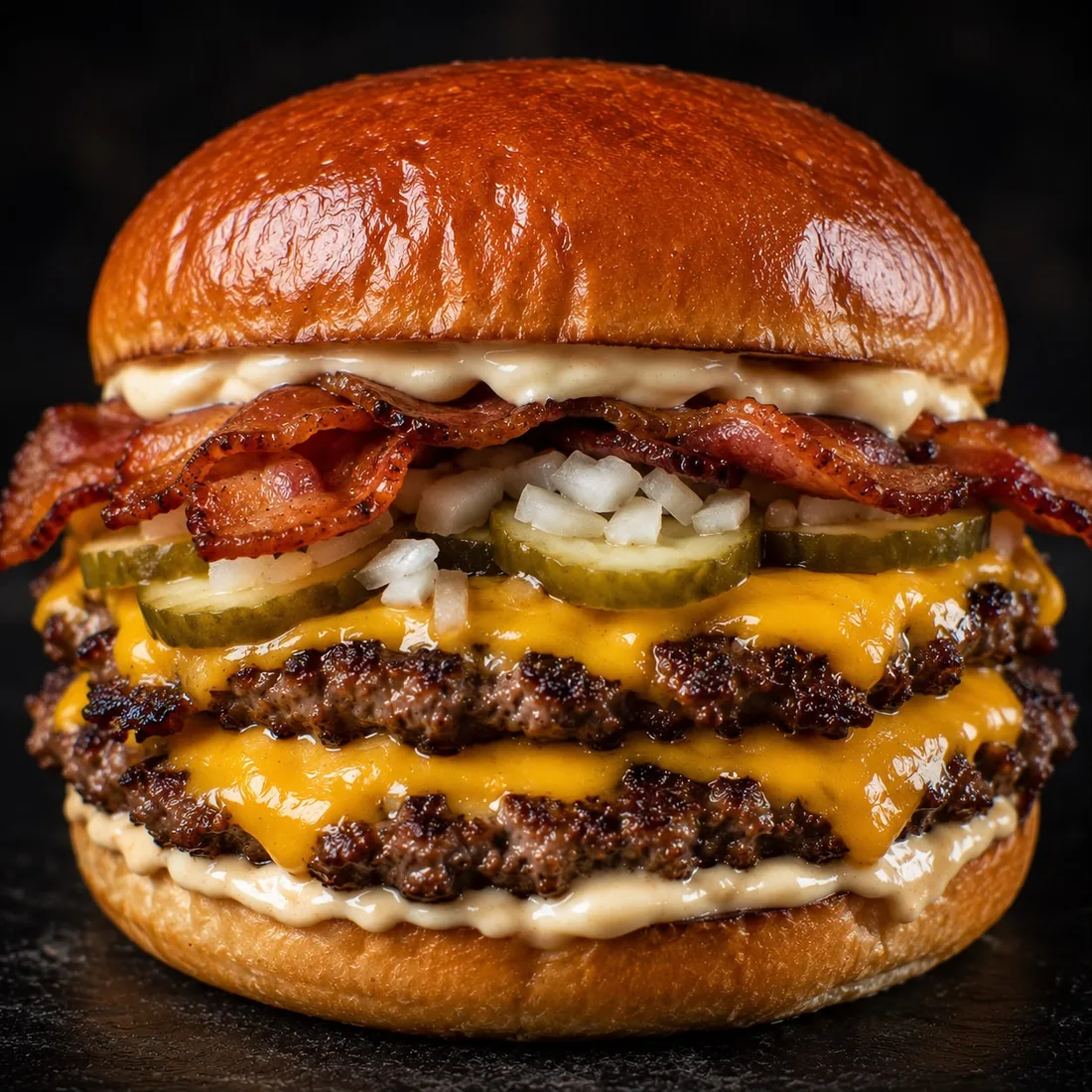 Hamburguesa Original Oh! Tacoos con doble smash burger y bacon